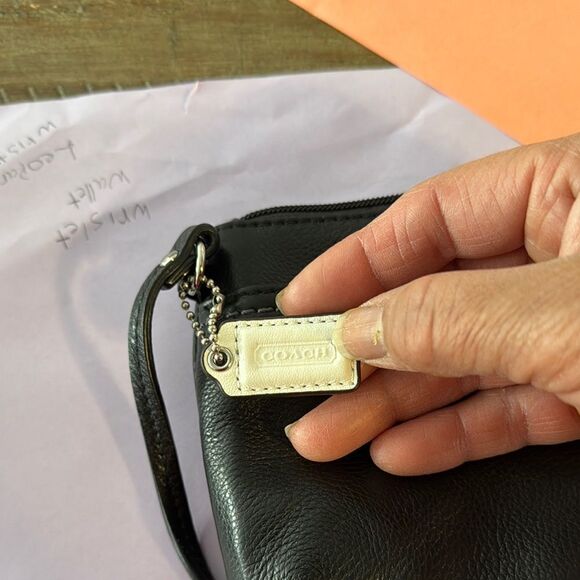 COACH Black Leather Wristlet - Picture 6 of 7